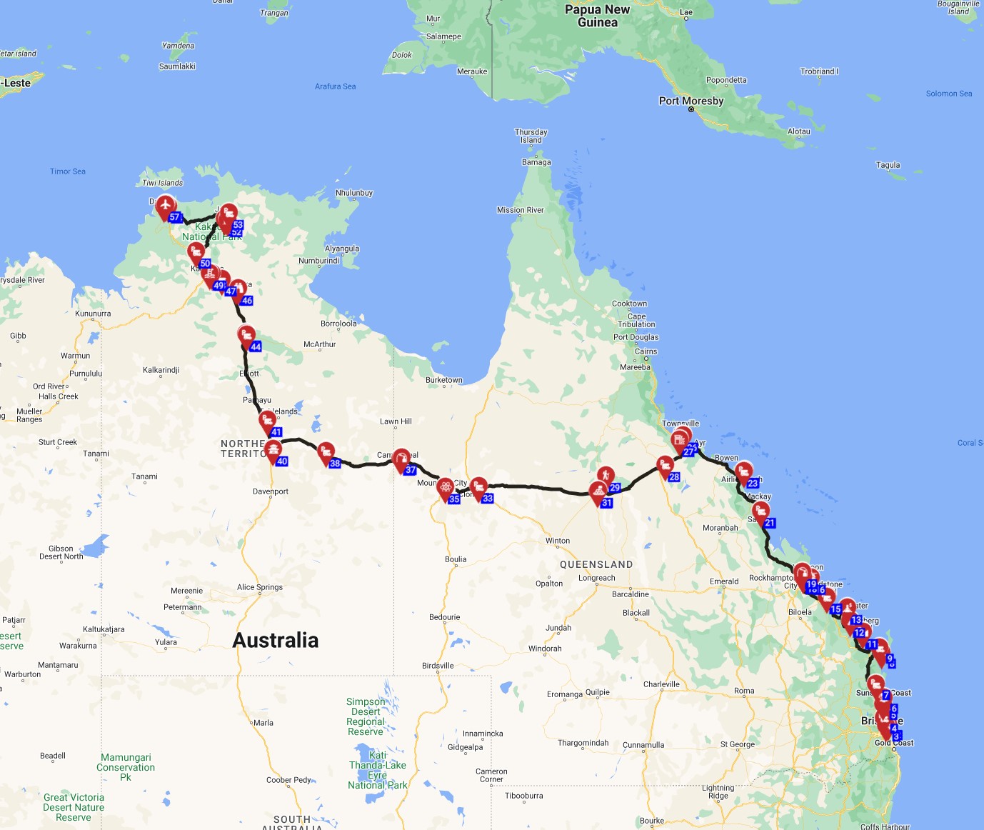 Brisbane to Darwin